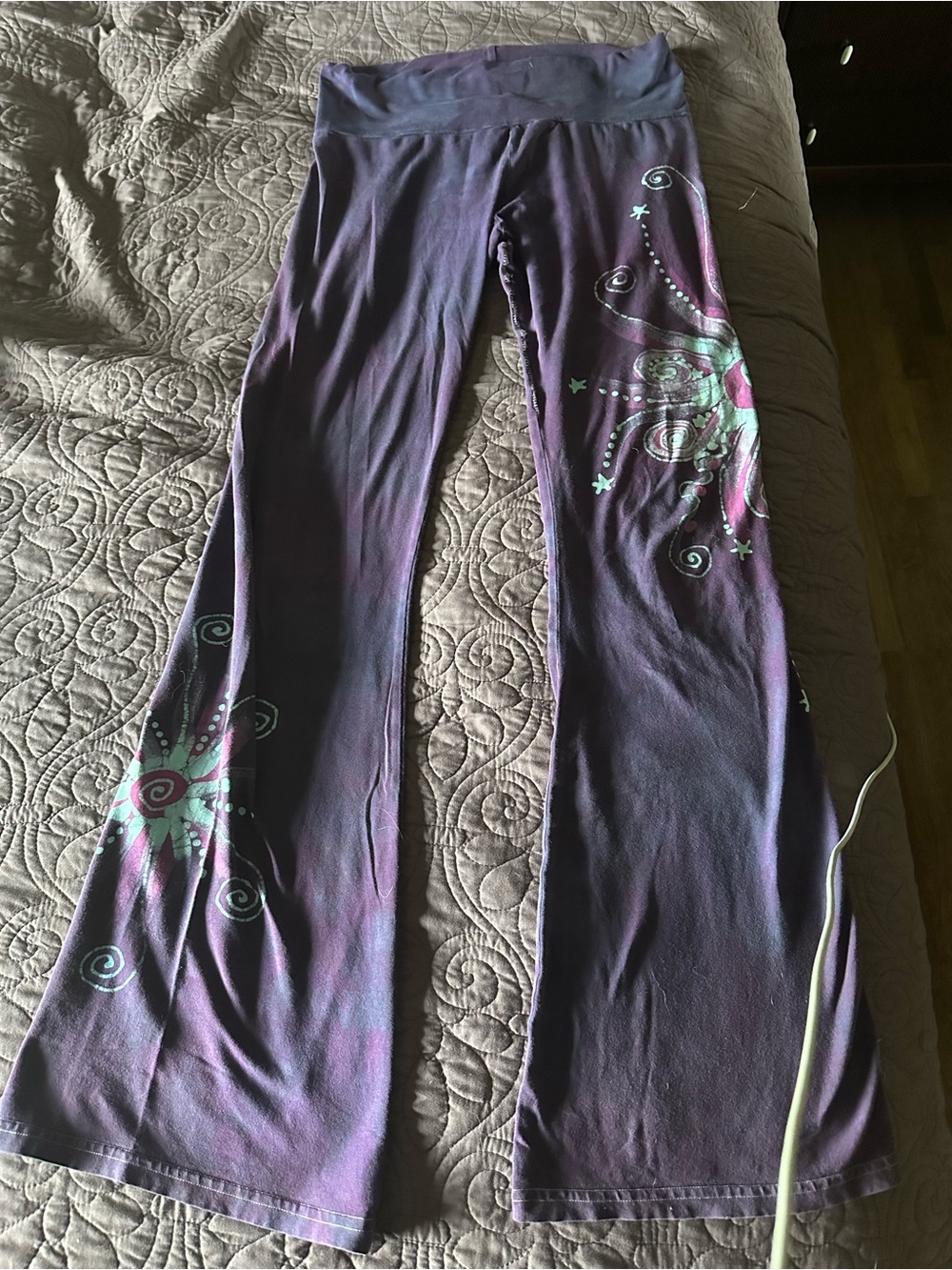 Purple BATIKWALLA Batik Dye Yoga Pants, RARE $248 American Apparel